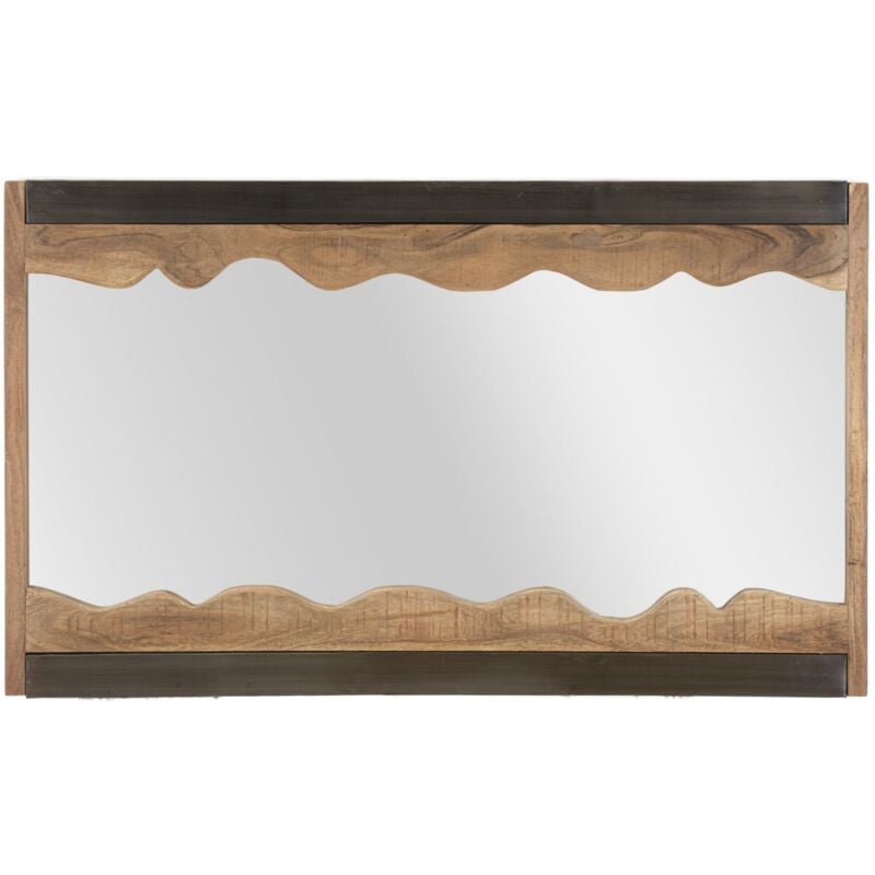 foto del prodotto specchio yellowstone 120x4x72 cm in legno di acacia e specchio marrone e nero