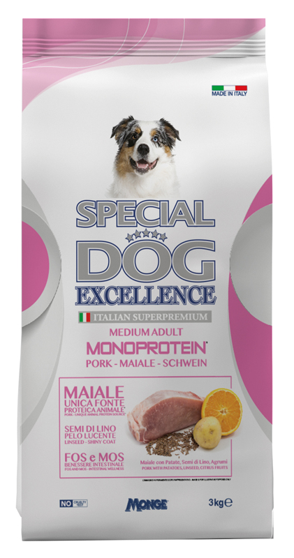 foto del prodotto special dog excellence medium adult maiale patate monoproteico 3 kg