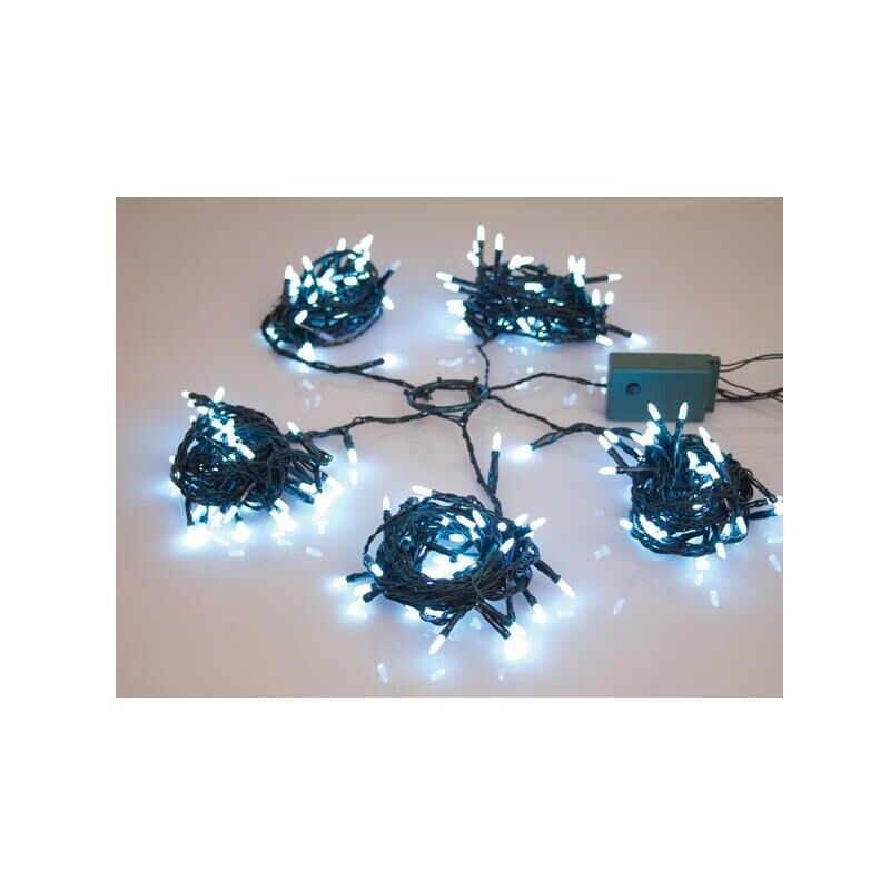 foto del prodotto speed light led 220 lampade bianche filo verde modulatore 24 v per albero da 180 cm 