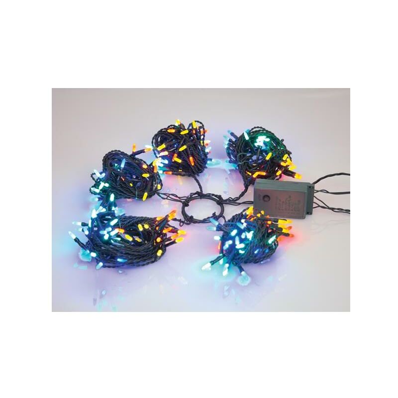 foto del prodotto speed light led 220 lampade multicolor filo verde modulatore 24 v per albero da 180 cm 