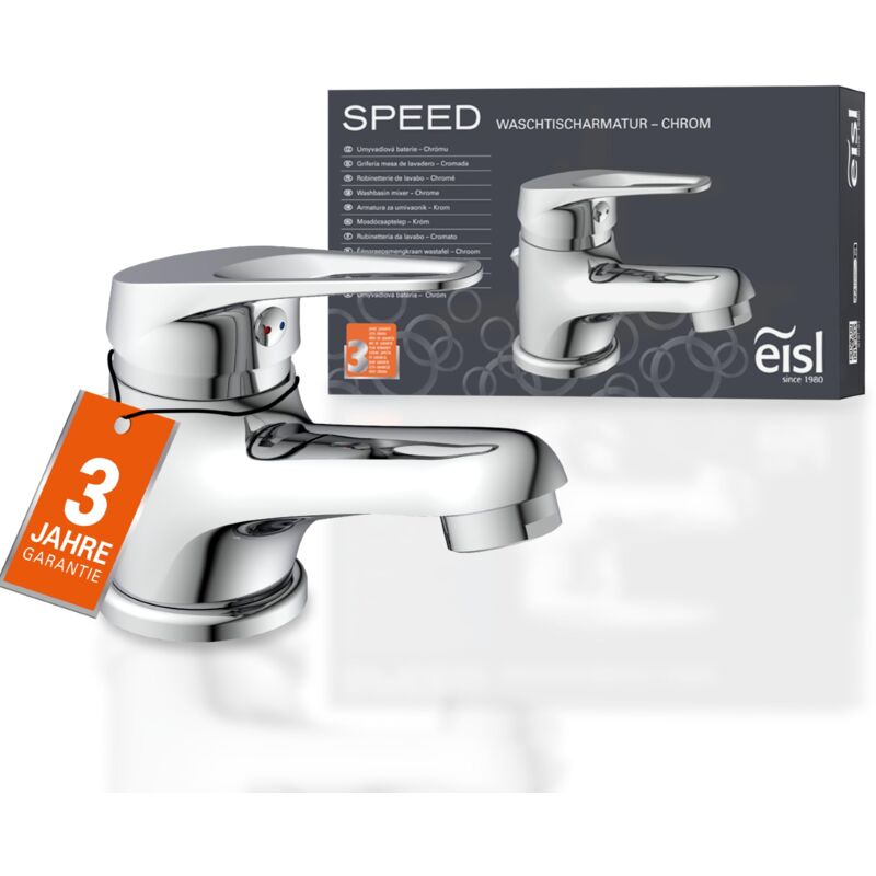 foto del prodotto speed ni075scr rubinetto bagno lavabo, miscelatore da bagno, miscelatore lavabo bagno, rubinetto lavandino bagno, cromato - eisl