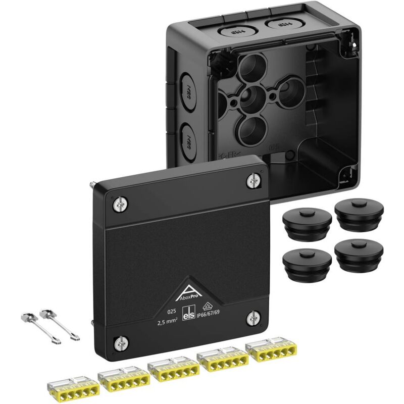 foto del prodotto spelsberg 40202001 cassetta di derivazione l x l x a 92 x 92 x 60 mm nero ip66, ip67, ip69 1 pz.