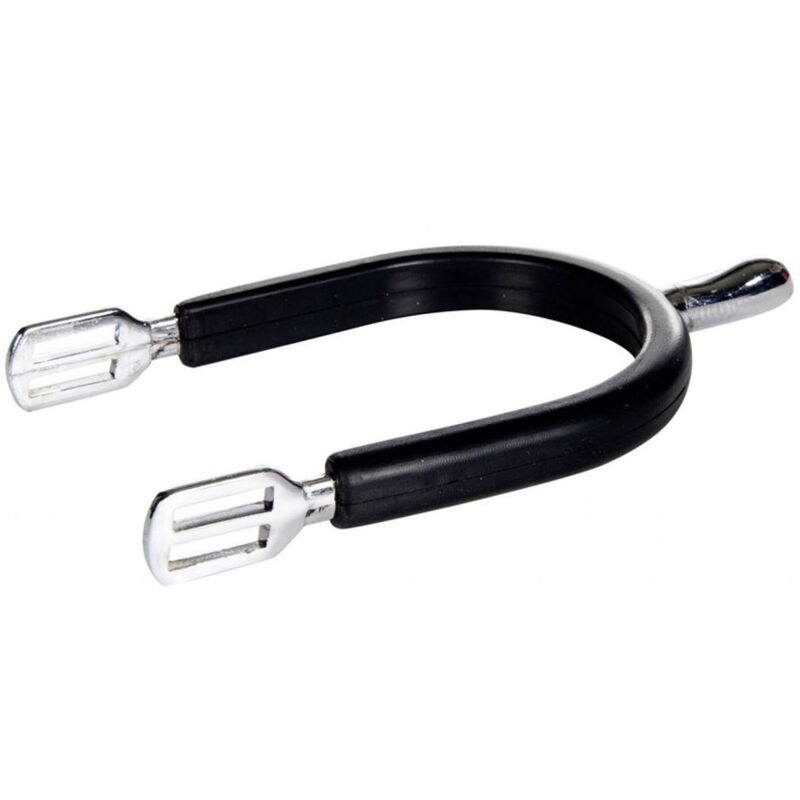 foto del prodotto speroni inglesi da uomo in acciaio e pvc con lacciolini inclusi 20 mm, colore unico