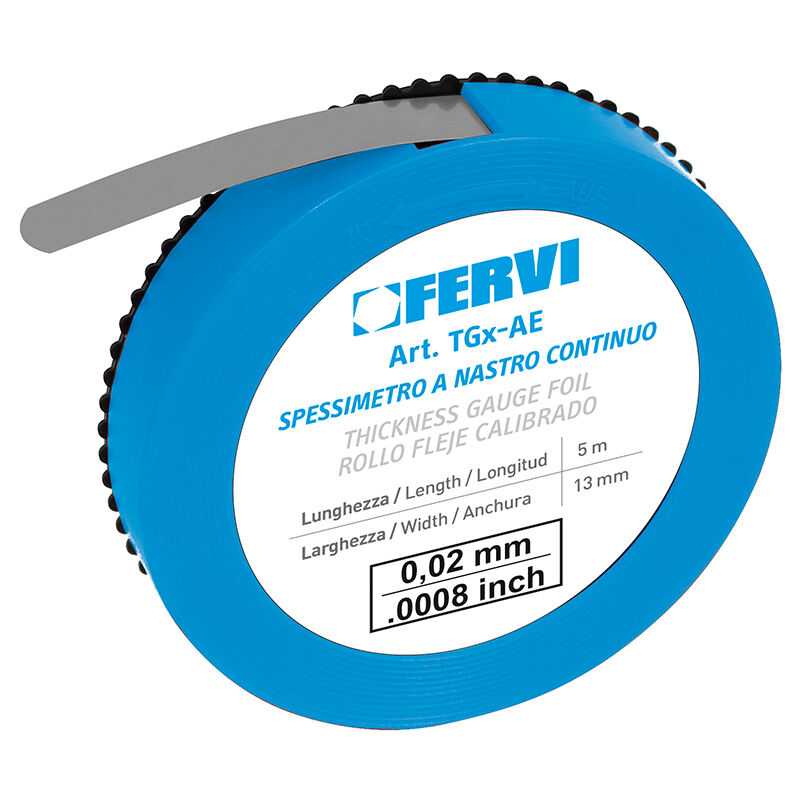 immagine 0 del prodotto spessimetro a nastro in acciaio spessore 0.25mm 5mt fervi tg025 ae