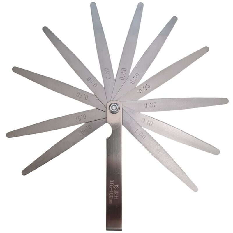 foto del prodotto spessimetro valvole di precisione 13 lame di spessimetro in acciaio 0.05-1.00mm