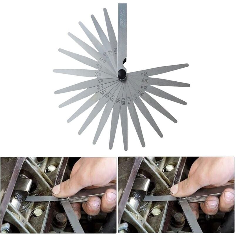 foto del prodotto spessimetro valvole di precisione 20 lame di spessimetro in acciaio 0.05-1.00mm