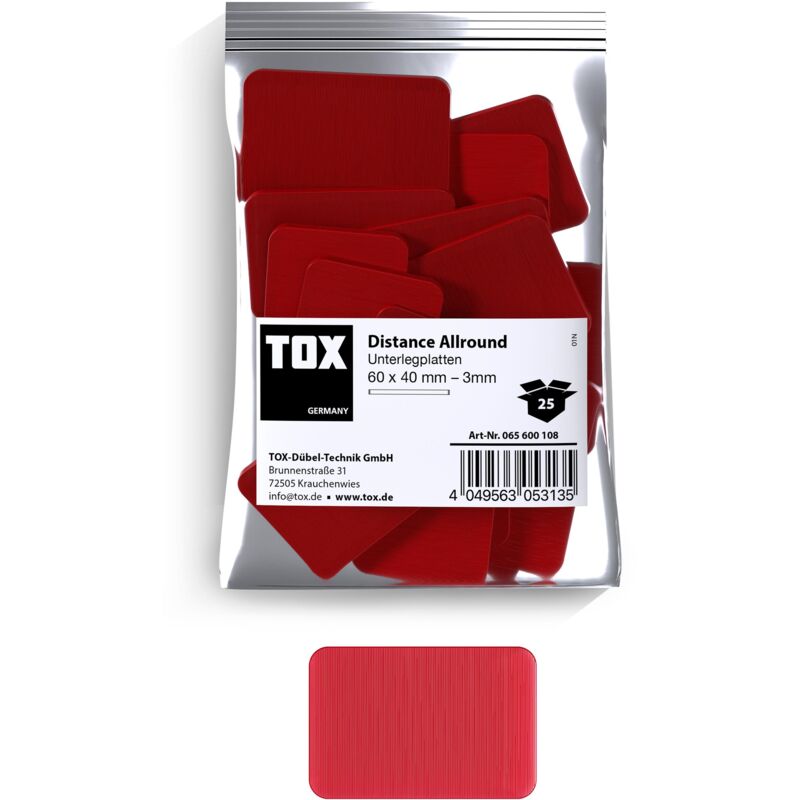 foto del prodotto spessori in plastica 60x40 mm distance allround 3 mm 25 pz. 