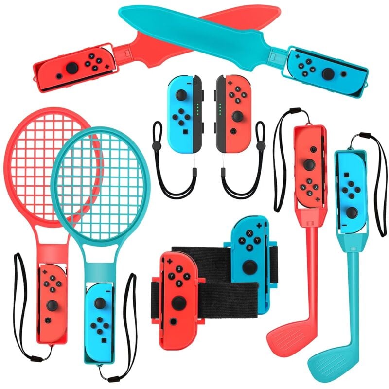 foto del prodotto spetebo 2024 set di accessori per giochi switch per bambini nintendo switch sports, kit di accessori per giochi per feste in famiglia 10 in 1 per