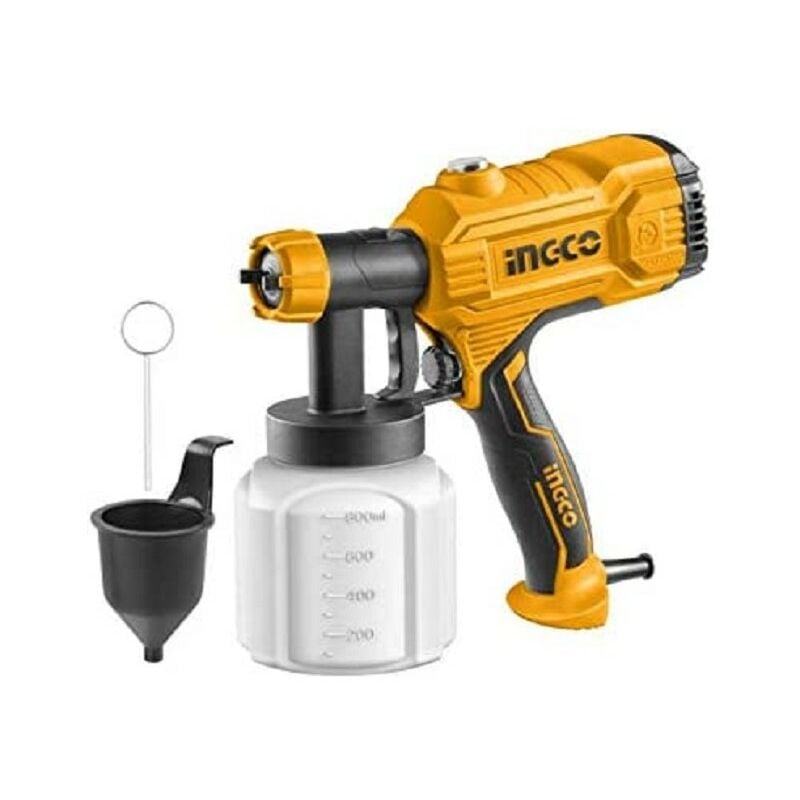 foto del prodotto spg3508 350w aerografo elettrico con accessori giallo nero ingco