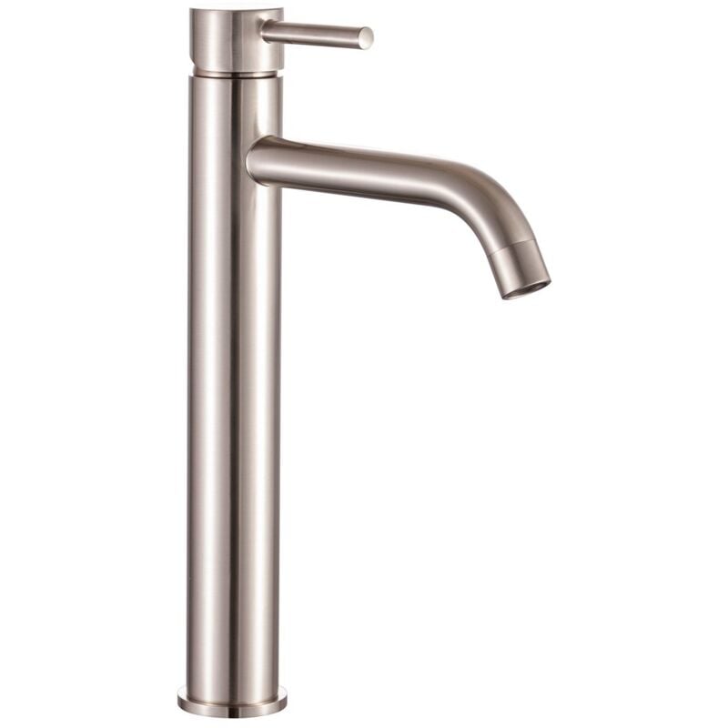 foto del prodotto sphera miscelatore canna alta lavabo nichel spazzolato con leva monocomando mod. mm