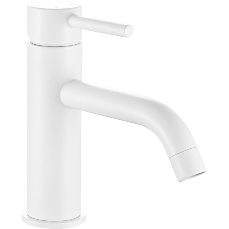 foto del prodotto sphera miscelatore lavabo bianco opaco con leva monocomando mod. mm