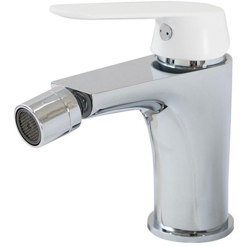 foto del prodotto sphera miscelatore lavabo cromo e bianco con leva monocomando mod. dream