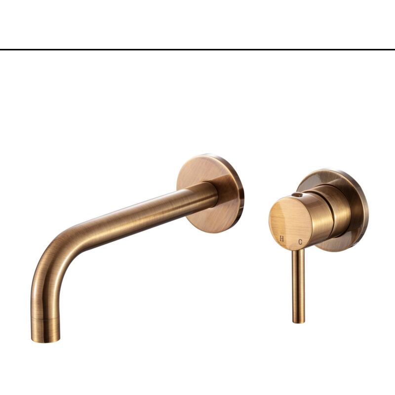 foto del prodotto sphera miscelatore lavabo da incasso ottone antico con leva monocomando mod. mm