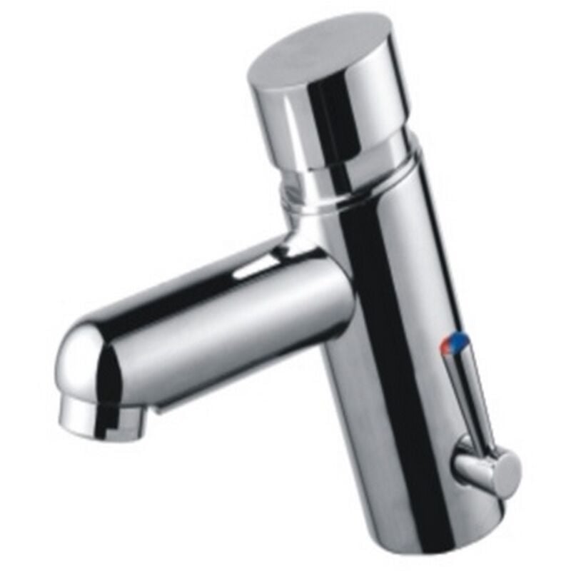 foto del prodotto sphera miscelatore lavabo temporizzato ad acqua calda e fredda cromo con funzionamento meccanico mod. hotellerie