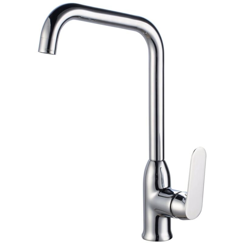 foto del prodotto sphera miscelatore lavello cromo e bianco con leva monocomando mod. dream