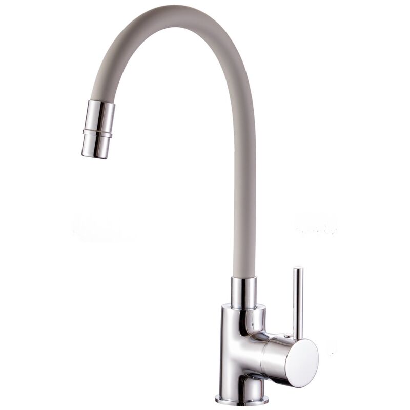 foto del prodotto sphera miscelatore lavello cromo e grigio con leva monocomando mod. flex