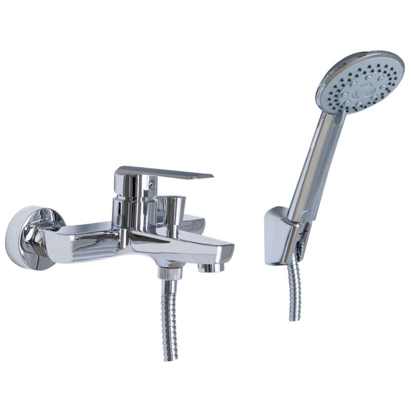 foto del prodotto sphera miscelatore vasca con kit doccia cromo con leva monocomando mod. alma