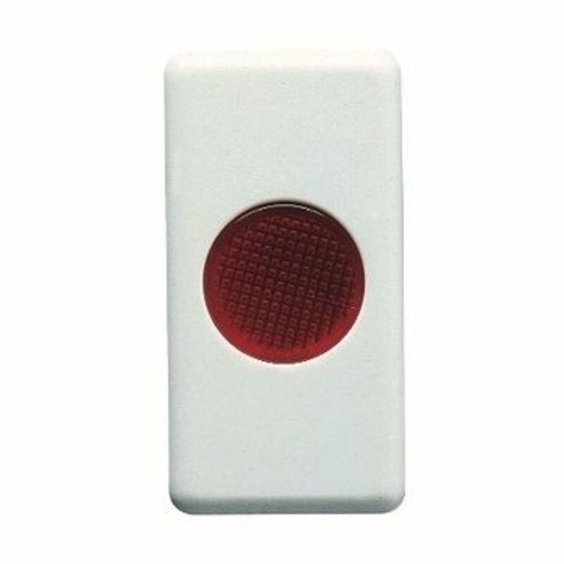 foto del prodotto spia di segnalazione singola 12 24 250v rosso 1 modulo system white