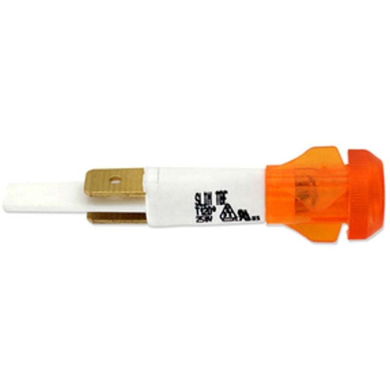 foto del prodotto spia luminosa 220v testa rotonda diametro incastro ø 10mm di colore giallo