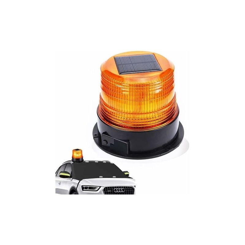 foto del prodotto spia solare usb da 12 v indicatore luminoso a led con magnete rotante indicatore lampeggiante per auto camion wireless super luminoso