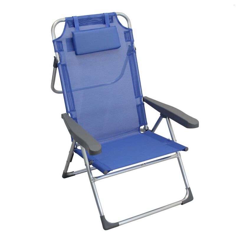 foto del prodotto spiaggina bibione alluminio alta con cuscino 67 x 65 x 99 h textilene