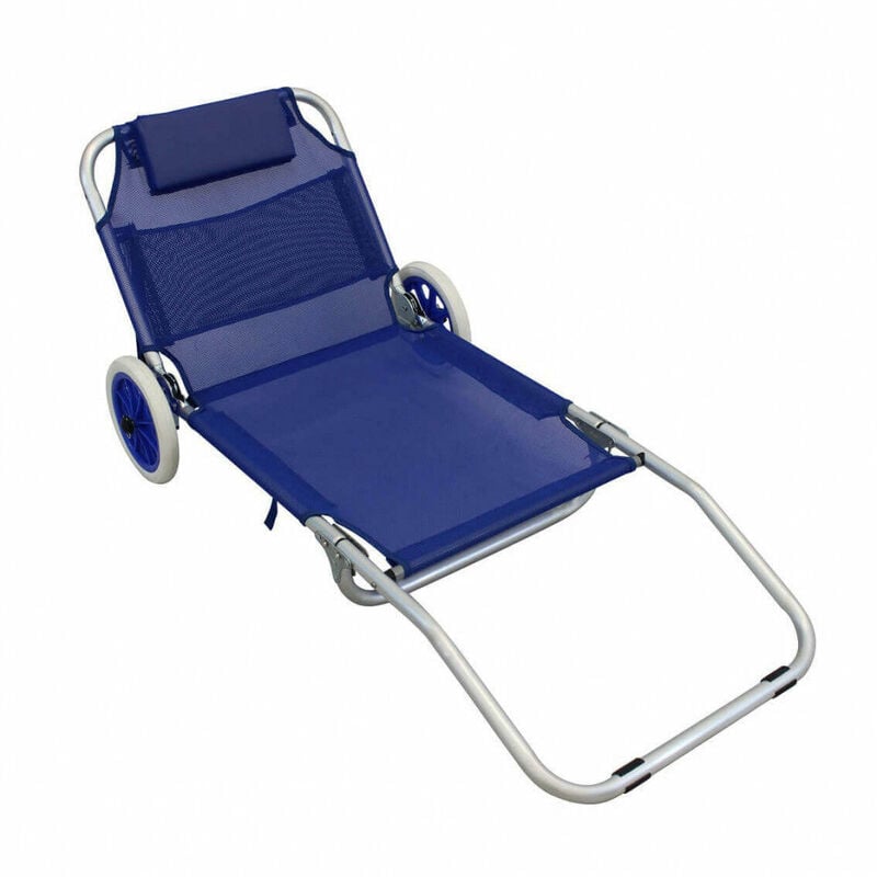 foto del prodotto spiaggina carrello pieghevole steel 145x52x62h cm in textilene vari colori
