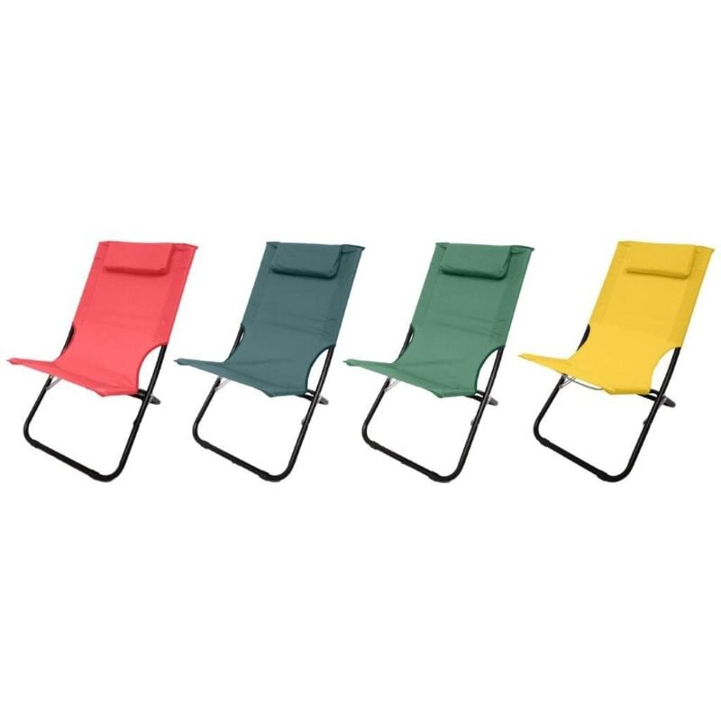foto del prodotto spiaggina con cuscino cm63x48x73 colori assortiti
