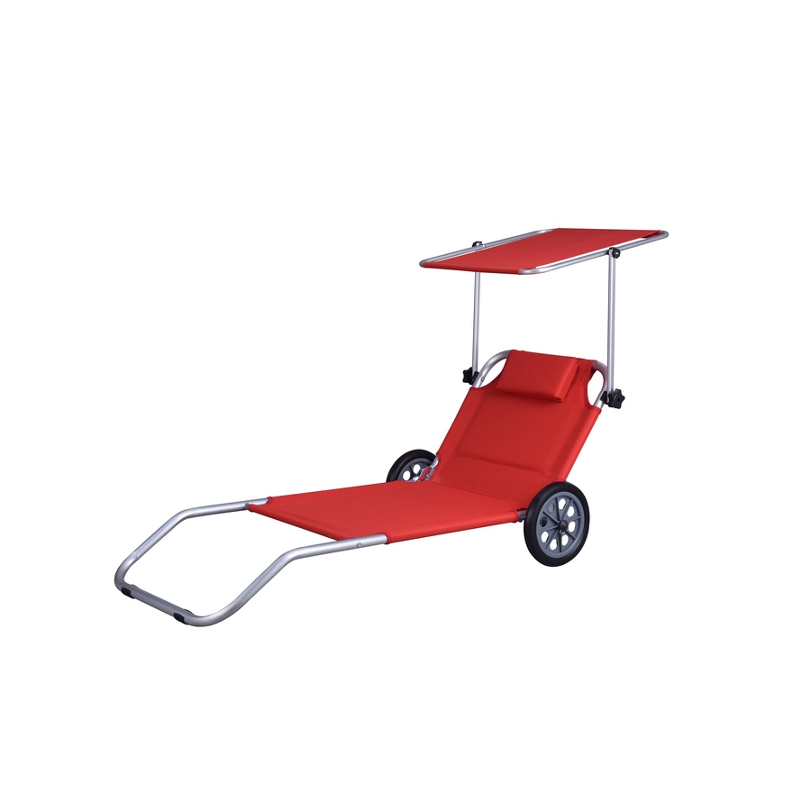 foto del prodotto spiaggina da spiaggia portatile con ruote 147x61x60 cm dodi rosso