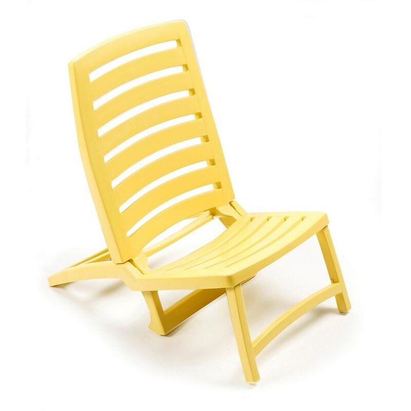 foto del prodotto spiaggina in resina pieghevole giallo brio