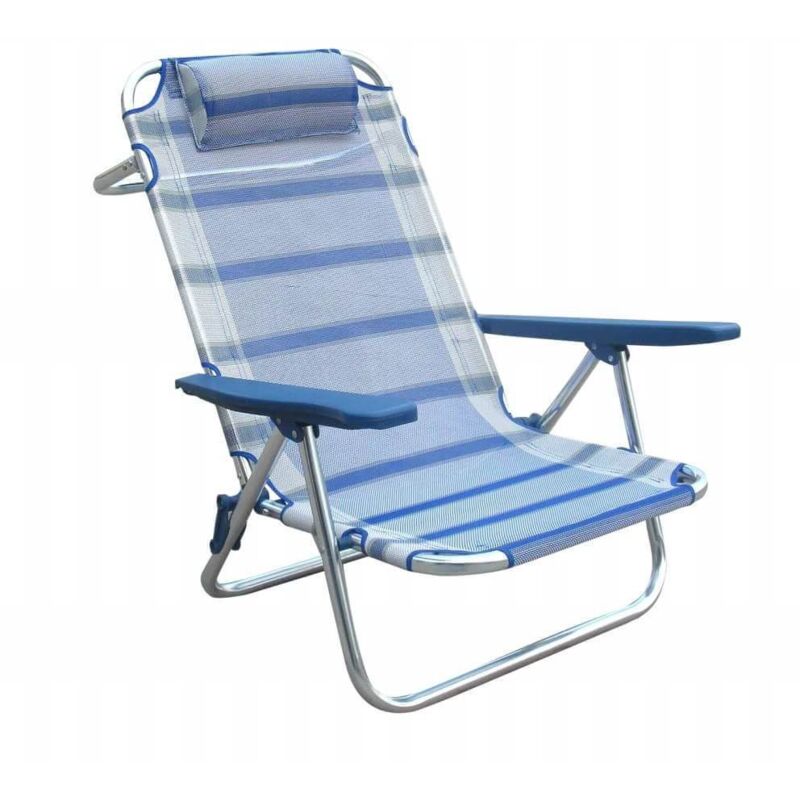 foto del prodotto spiaggina mare prendisole in alluminio con braccioli cm 65 x 67 x 83 h