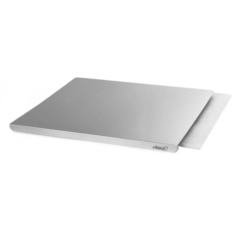 foto del prodotto spianatoio tagliere in acciaio gimetal con antiscivolo e bordo, 49x47 cm