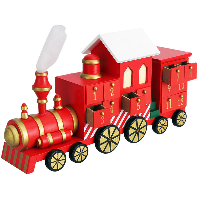 foto del prodotto spielwerk calendario dell avvento in legno riutilizzabile con cassettini da riempire calendario avvento treno