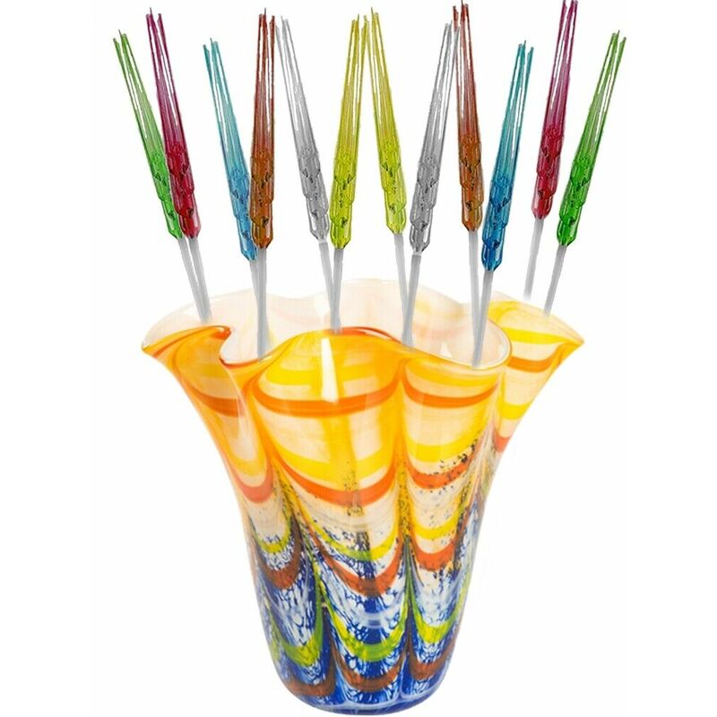 foto del prodotto spiga in vetro soffiato per decorazioni casa vaso da fiori idea regalo colori assortiti made in italy pezzi 3 pezzi