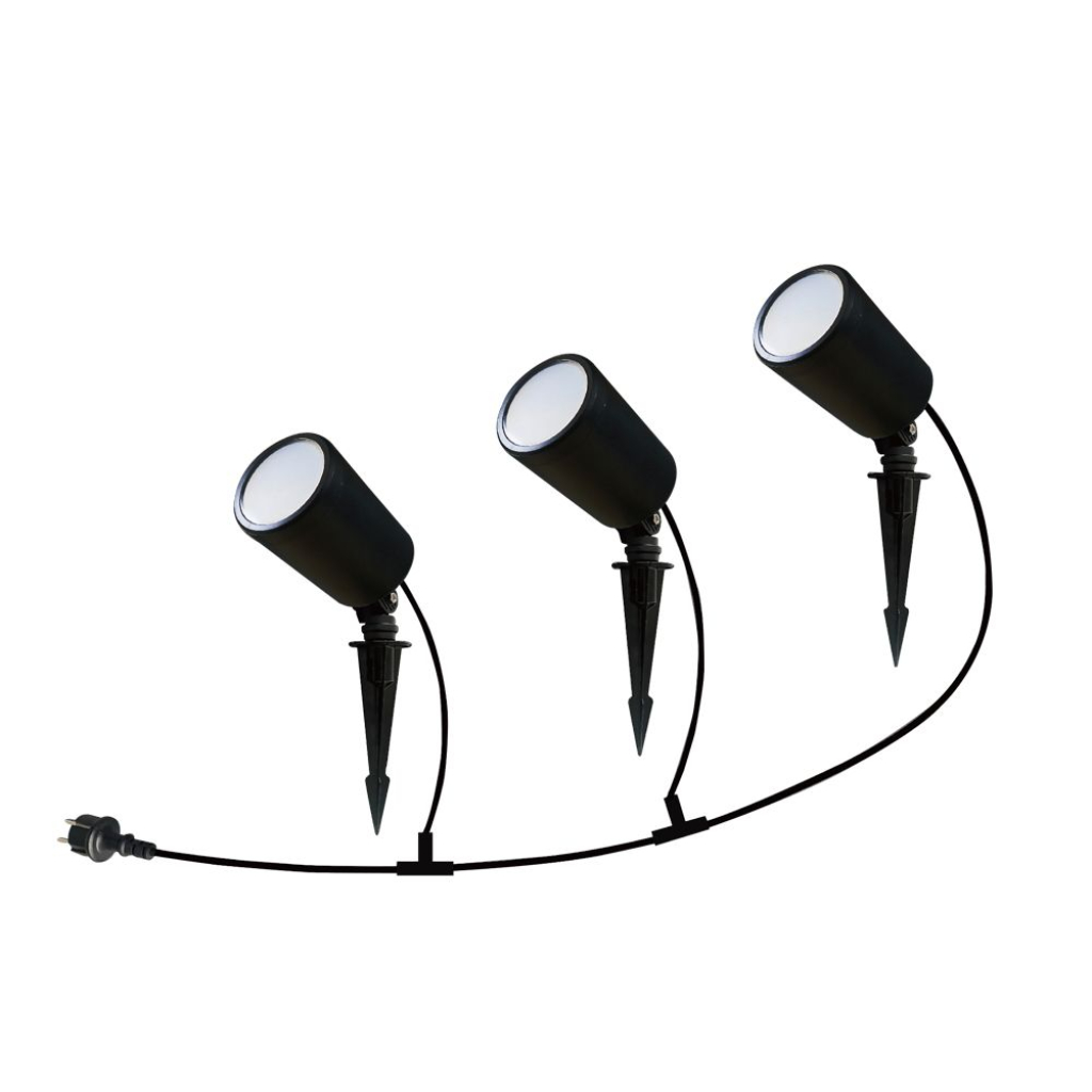 foto del prodotto spike led 3 7w rgb black body ip65