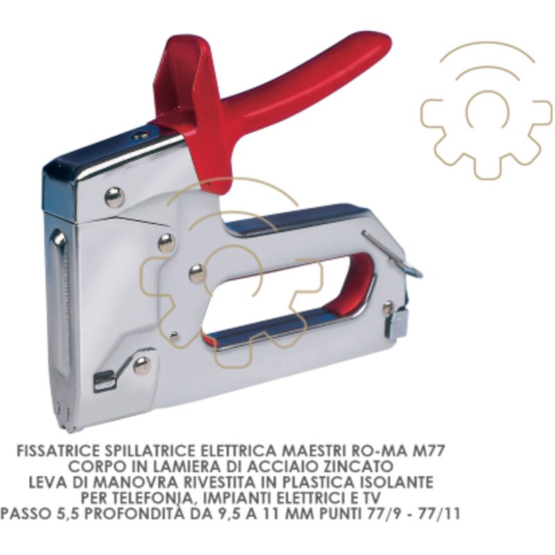 foto del prodotto spillatrice fissatrice maestri ro ma m 77 passo 5,5 mm prof 9,5 11 punti 77 9 77 11 per elettricista