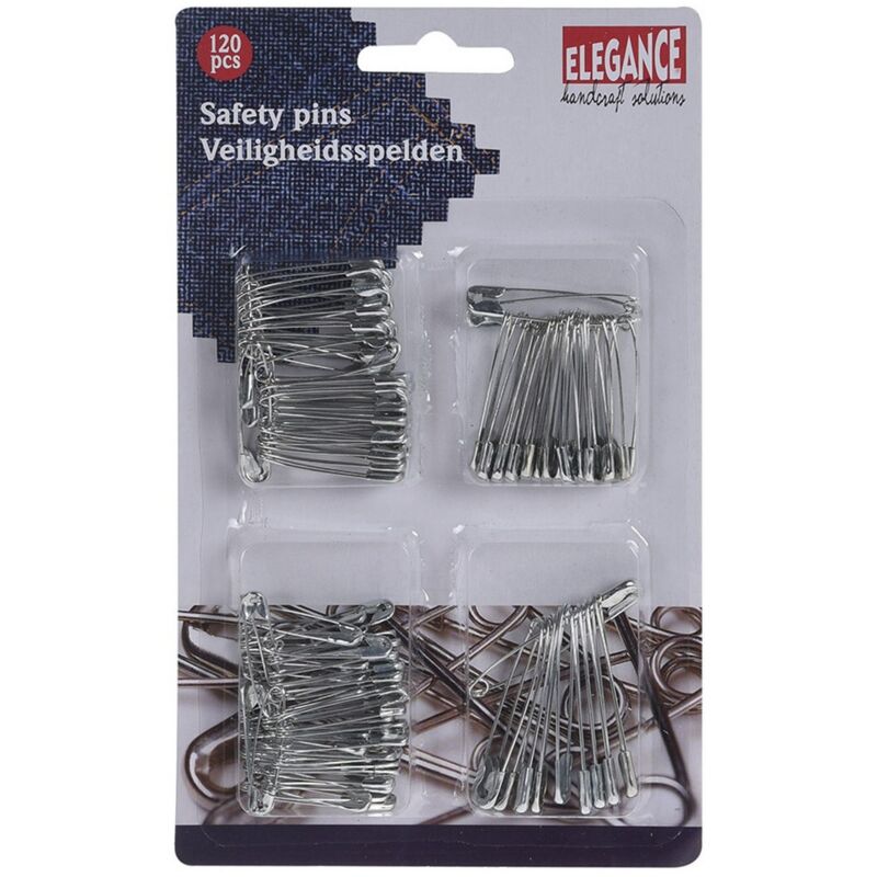 foto del prodotto spille da balia in metallo 120 unità.