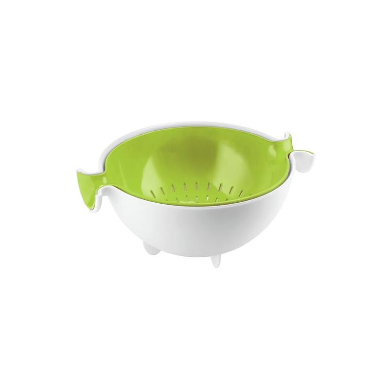 foto del prodotto spin drain scolatutto il pratico colino a centrifuga in verde guzzini