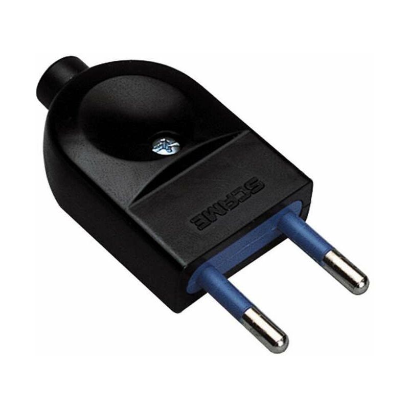 foto del prodotto spina 10a 2p uscita cavo assiale con fermacavo nero