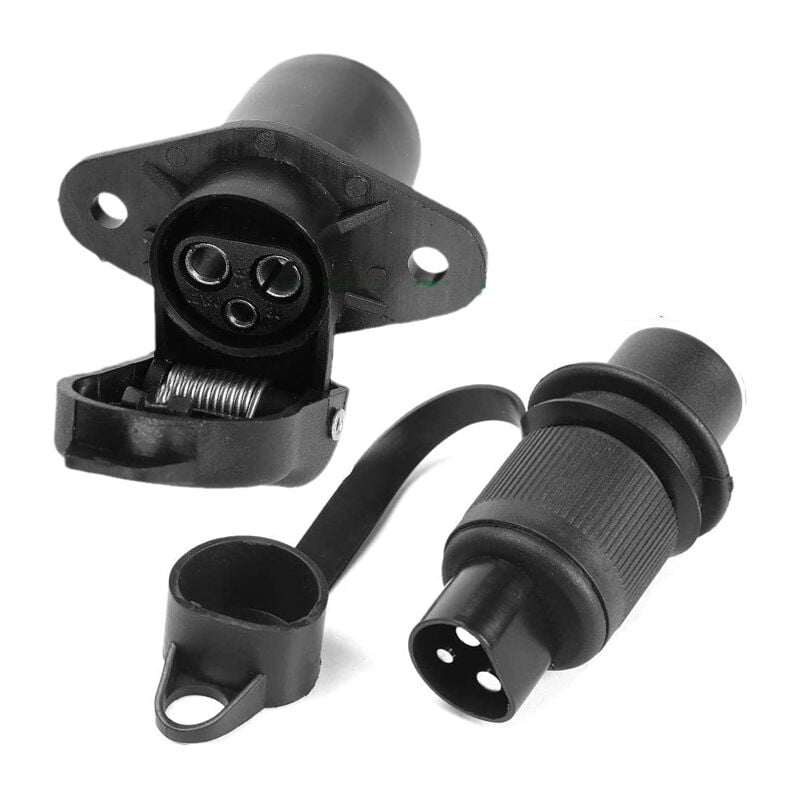 foto del prodotto spina agricola maschio a 3 poli e spina agricola femmina a 3 poli, presa a 3 poli da 12 v per trattori agricoli, spina doppia per rimorchio a 3 poli,
