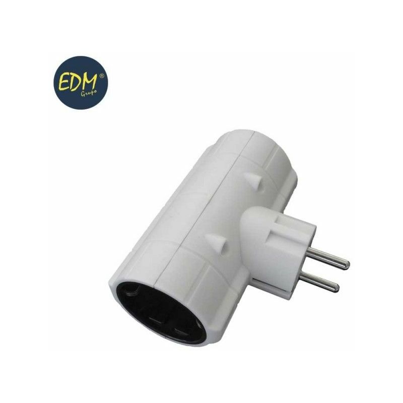 foto del prodotto spina doppia economica edm t/tl 16a 250v 4.8mm (confezionata)