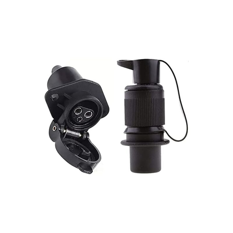foto del prodotto spina e presa per rimorchio a 3 poli, presa per rimorchio a 3 poli impermeabile da 12 v, femmina e maschio, spina per gancio di traino a 3 poli