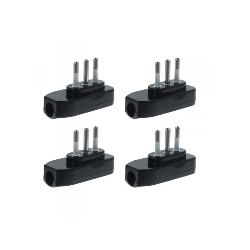 foto del prodotto spina elettrica piatta salvaspazio laterale 2p t 10a 250v nero xsl1028an