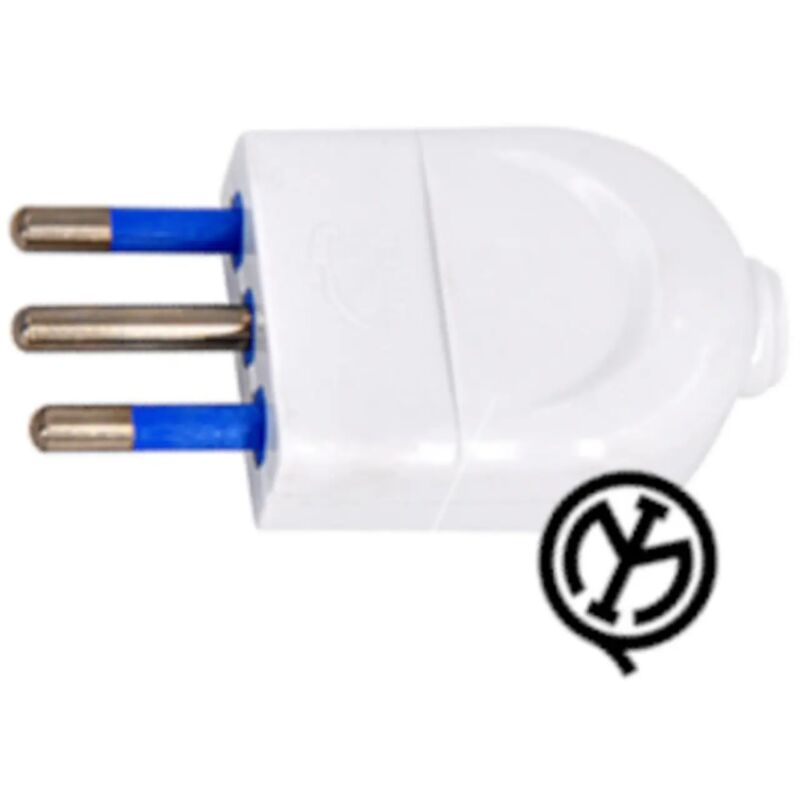 foto del prodotto spina elettrica prolunga cavo elettrico 2p t volante bianco 10a maschio