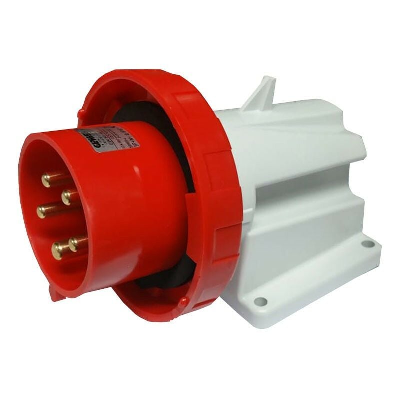 foto del prodotto spina fissa da parete gewiss 3p n t 32a ip67 rossa 380v gw60442