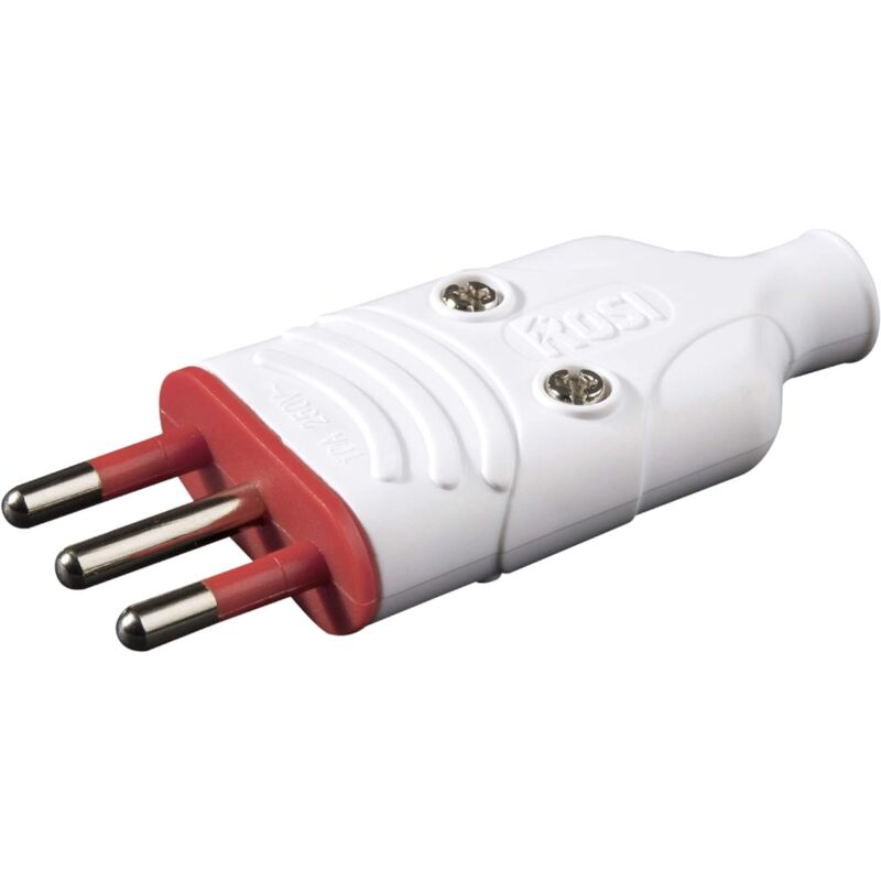 foto del prodotto spina in gomma antischiacciamento, 10a 2p t, bianco, serie ela plug rosi rs78003