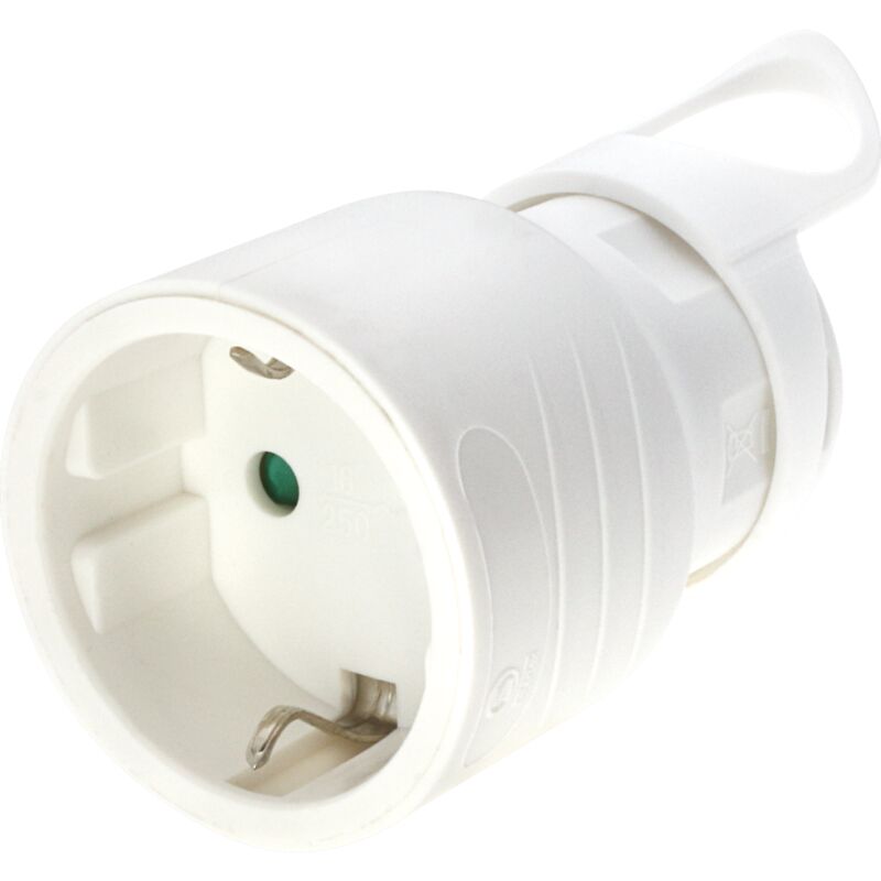 foto del prodotto spina ip20 femmina ac 220 240v metallo 48mm x 77mm tappo tedesco
