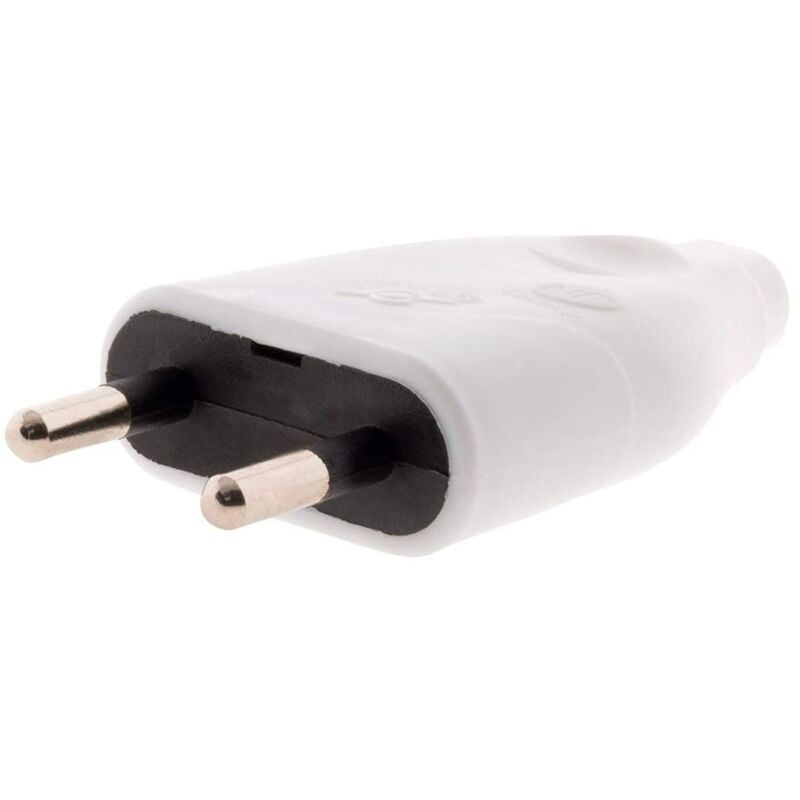 foto del prodotto spina maschio 2p 6a, colore bianco zenitech