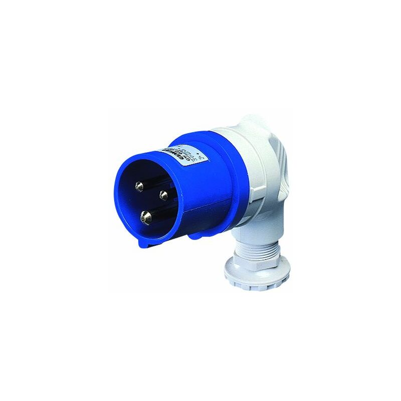 foto del prodotto spina mobile 90 gradi ip44 2p t 16a 200 250v 50 60hz blu cablaggio a vite