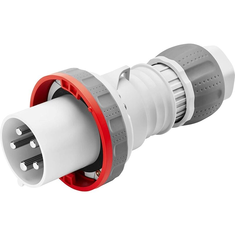 foto del prodotto spina mobile dritta ip69 3p t 125a 380 415v rosso cablaggio a mantello