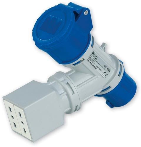 foto del prodotto spina moltiplicatore industriale blu ip44 2 uscite biv 10 16a 1 cee blu rosi